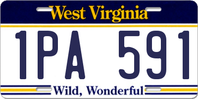 WV license plate 1PA591