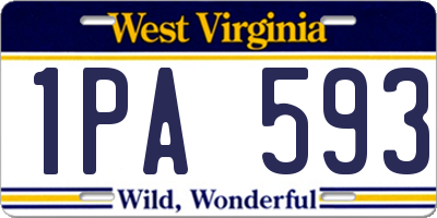 WV license plate 1PA593