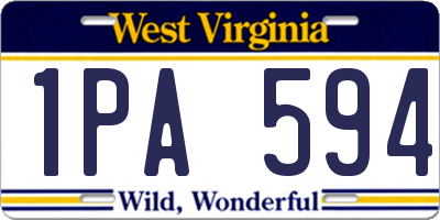 WV license plate 1PA594