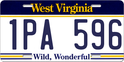 WV license plate 1PA596