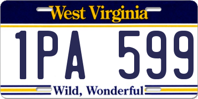 WV license plate 1PA599