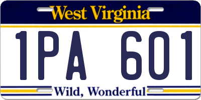WV license plate 1PA601