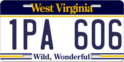 WV license plate 1PA606