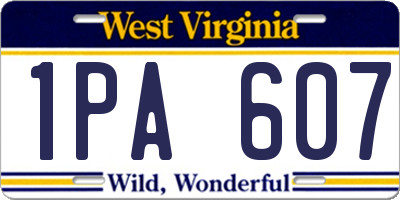 WV license plate 1PA607