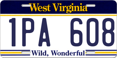 WV license plate 1PA608