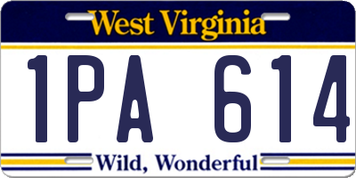WV license plate 1PA614