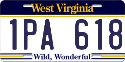 WV license plate 1PA618
