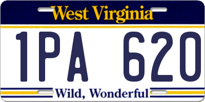 WV license plate 1PA620