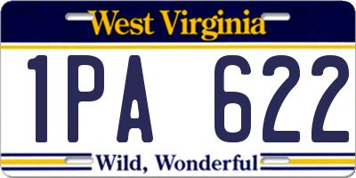 WV license plate 1PA622