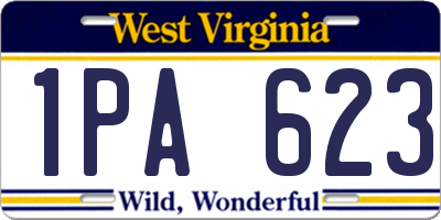 WV license plate 1PA623