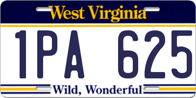 WV license plate 1PA625