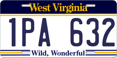 WV license plate 1PA632