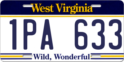 WV license plate 1PA633