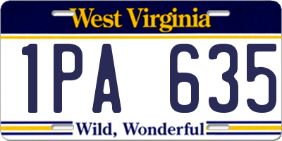 WV license plate 1PA635