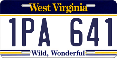 WV license plate 1PA641