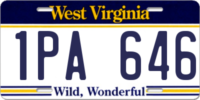 WV license plate 1PA646