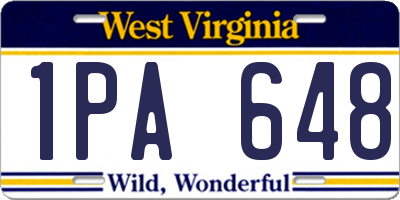 WV license plate 1PA648