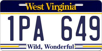WV license plate 1PA649