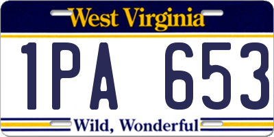 WV license plate 1PA653