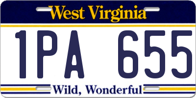 WV license plate 1PA655