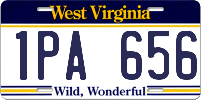 WV license plate 1PA656