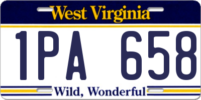 WV license plate 1PA658
