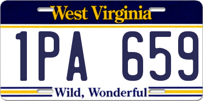 WV license plate 1PA659