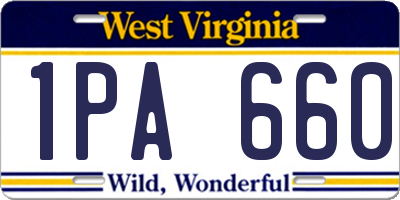 WV license plate 1PA660