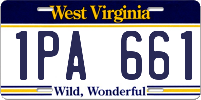 WV license plate 1PA661