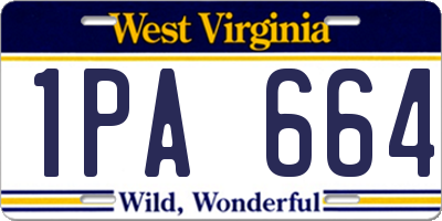 WV license plate 1PA664