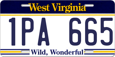 WV license plate 1PA665