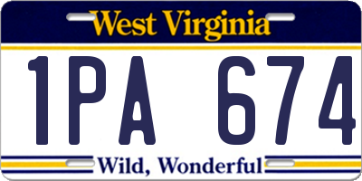 WV license plate 1PA674