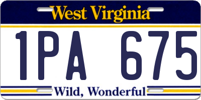 WV license plate 1PA675