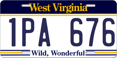 WV license plate 1PA676