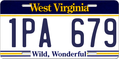 WV license plate 1PA679