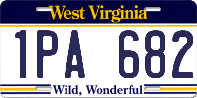 WV license plate 1PA682