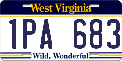 WV license plate 1PA683