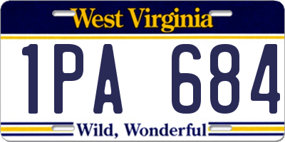 WV license plate 1PA684