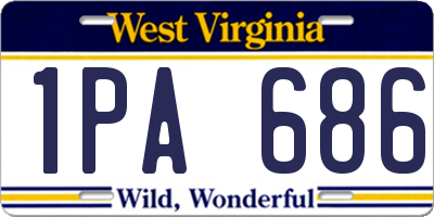 WV license plate 1PA686