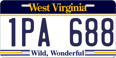 WV license plate 1PA688