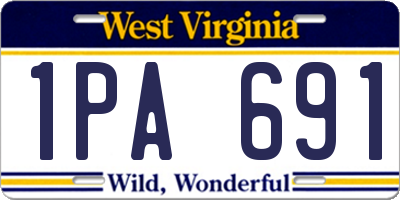 WV license plate 1PA691