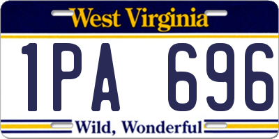 WV license plate 1PA696