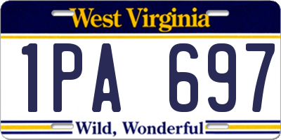 WV license plate 1PA697
