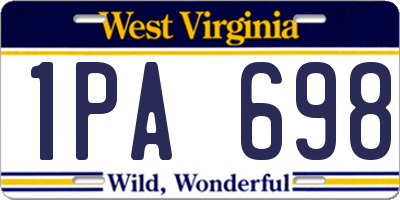 WV license plate 1PA698
