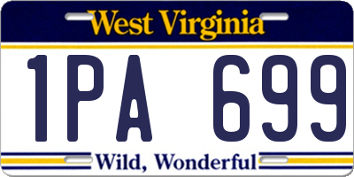WV license plate 1PA699