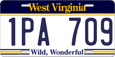 WV license plate 1PA709