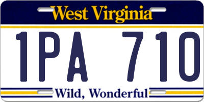 WV license plate 1PA710