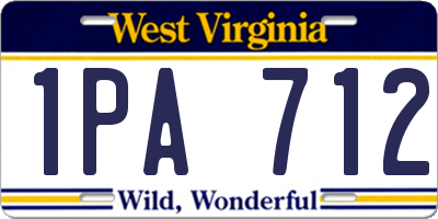 WV license plate 1PA712