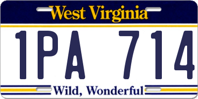 WV license plate 1PA714