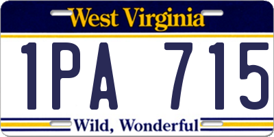 WV license plate 1PA715